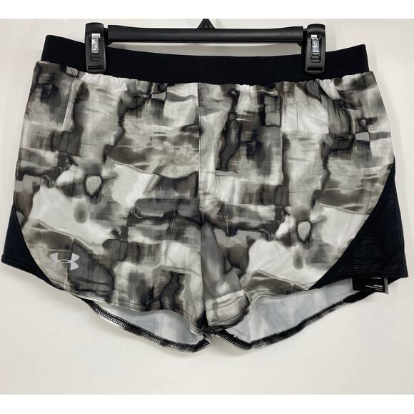 Under Armour Womens Gray Black Athletic Swishy Running Shorts NEW Large - Picture 1 of 9